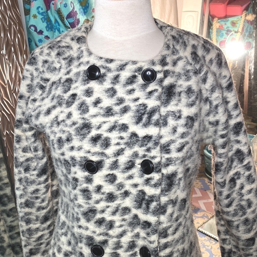 🌷CLEMENTS Ribeiro🌷Leopard Print Wool Coat - Picture 3 of 11